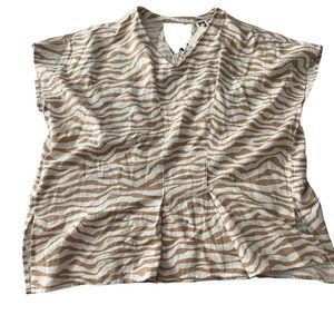 Anne Klein Zebra Print Woven Top